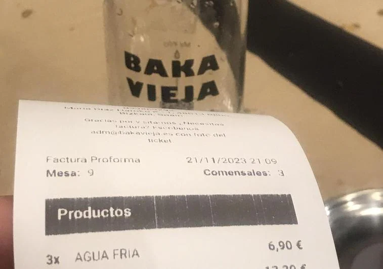 Rectifica la hamburguesería de Bilbao que cobraba por el agua del grifo filtrada
